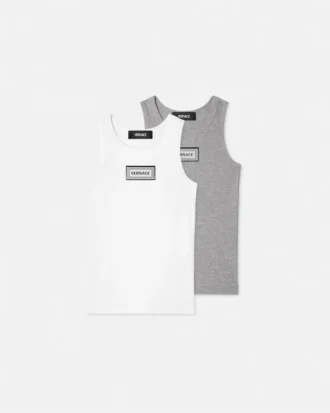 2-pak ribbet bomulds-tanktop til børn