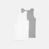 2-pak ribbet bomulds-tanktop til børn
