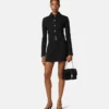 A-formet miniskirt i dobbelt uldcrêpe