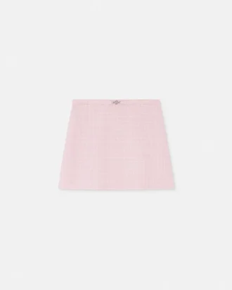A-formet miniskørt i uldcrepe-tweed