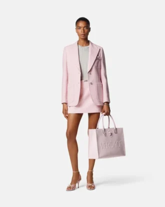 A-formet miniskørt i uldcrepe-tweed