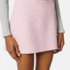 A-formet miniskørt i uldcrepe-tweed