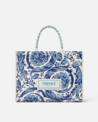Athena stor raffia-taske