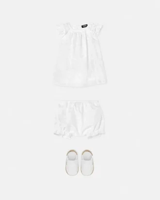 Baby Jacquard bomulds-poplin kjolesæt