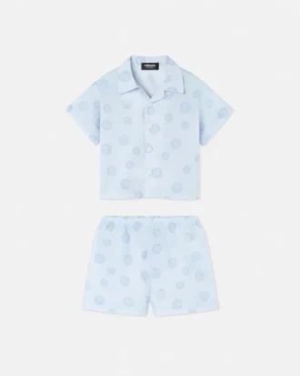 Baby-sæt i bomulds-poplin med print