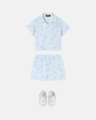 Baby-sæt i bomulds-poplin med print
