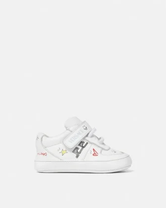 Baby sneakers i trykt læder