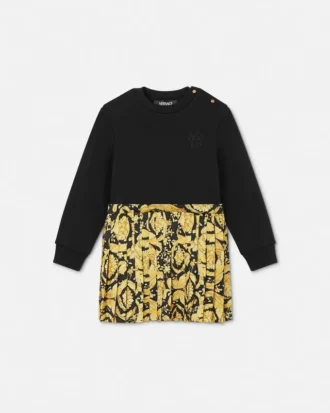 Baby-sweatshirtkjole i bomuldsjersey med print