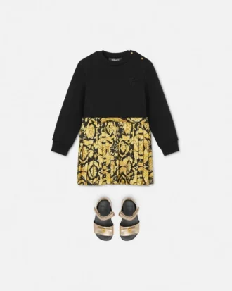 Baby-sweatshirtkjole i bomuldsjersey med print