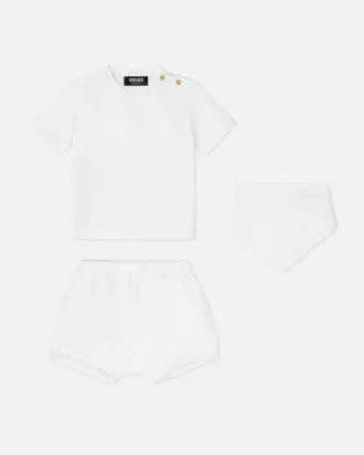 Baby-T-shirt-sæt i bomuldsjersey med dekoration