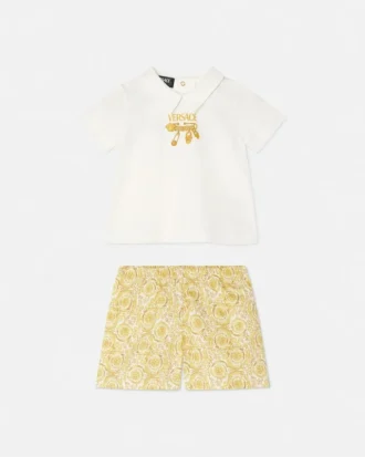 Baby-T-shirtkjole i bomuld med print
