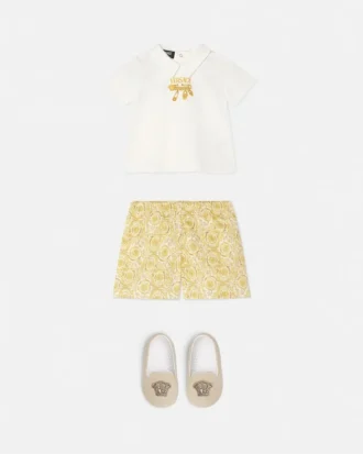 Baby-T-shirtkjole i bomuld med print