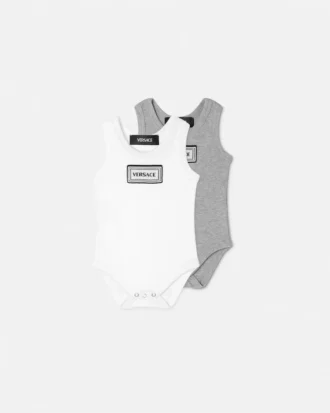 Babybodysuit i ribbet bomuld, 2-pak