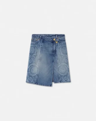 Barocco denim-wickelkjole