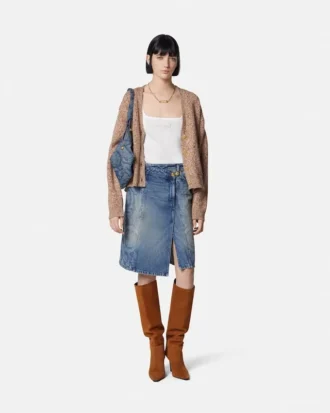 Barocco denim-wickelkjole
