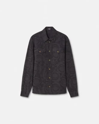 Barocco Jacquard Chambray Denim-skjorte
