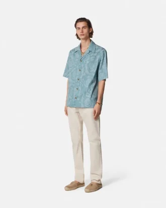 Barocco Jacquard Chambray Denim-skjorte