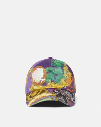 Baseballkasket i twill med print