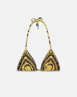 Bikinitop i nylonblanding med print