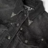 Blomstret V-Emblem-denimjakke