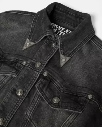 Blomstret V-Emblem-denimjakke