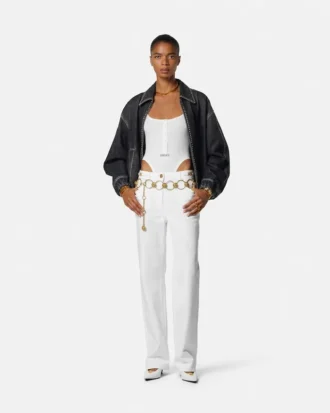 Blousonjakke i dekoreret denim