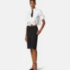Bluse i bomulds-poplin med blondekant