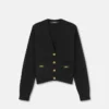 Boxy cardigan i kashmir-uldstrik