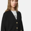 Boxy cardigan i kashmir-uldstrik