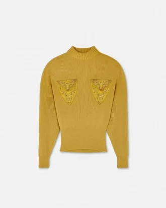Boxy sweater i uldstrik med nitter