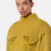 Boxy sweater i uldstrik med nitter