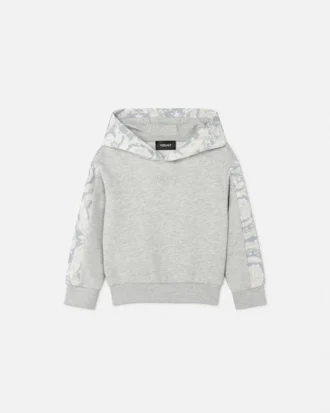 Børne-hoodie i bomuldsjersey med print