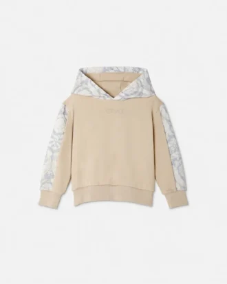 Børne-hoodie i bomuldsjersey med print