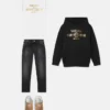 Børne-hoodie i bomuldsjersey med print
