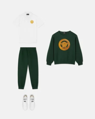 Børns broderet sweatshirt i bomuldsjersey