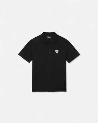 Børne-polo i broderet bomulds-piqué