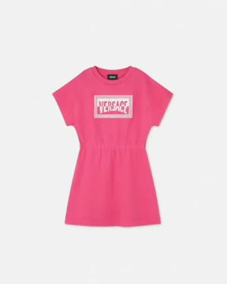 Børne-sweatshirtkjole i bomuldsjersey med print