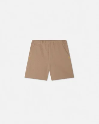 Børnebroderede shorts i bomuld-seersucker