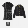 Børnejakke i denim med print