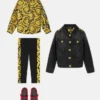Børnejakke i denim med print