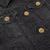 Børnejakke i denim med print