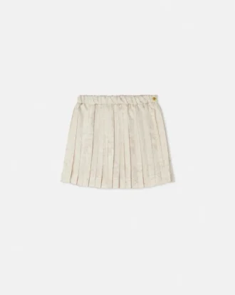 Børneplisseret nederdel i twill med print