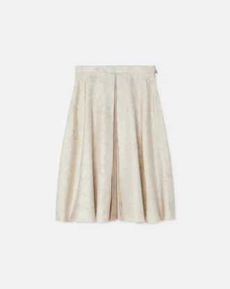 Børneplisseret nederdel i twill med print
