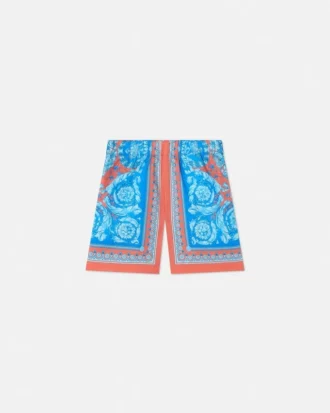 Børneshorts i bomulds-poplin med print