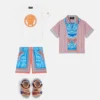 Børneshorts i bomulds-poplin med print