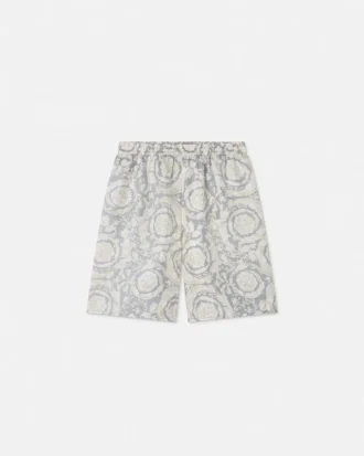 Børneshorts i silketwill med print