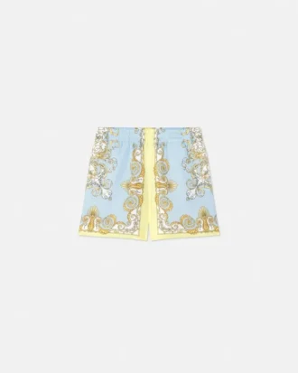 Børneshorts i silketwill med print