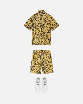 Børneshorts i silketwill med print