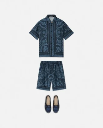Børneshorts i silketwill med print
