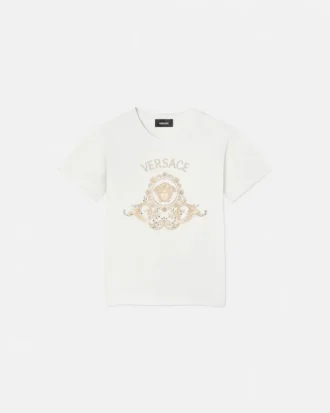 Børnet-shirt i bomuldsjersey med print og pynt